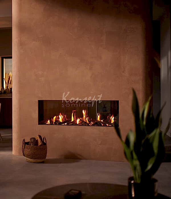 Doğalgazlı Çift Taraflı şömine 07