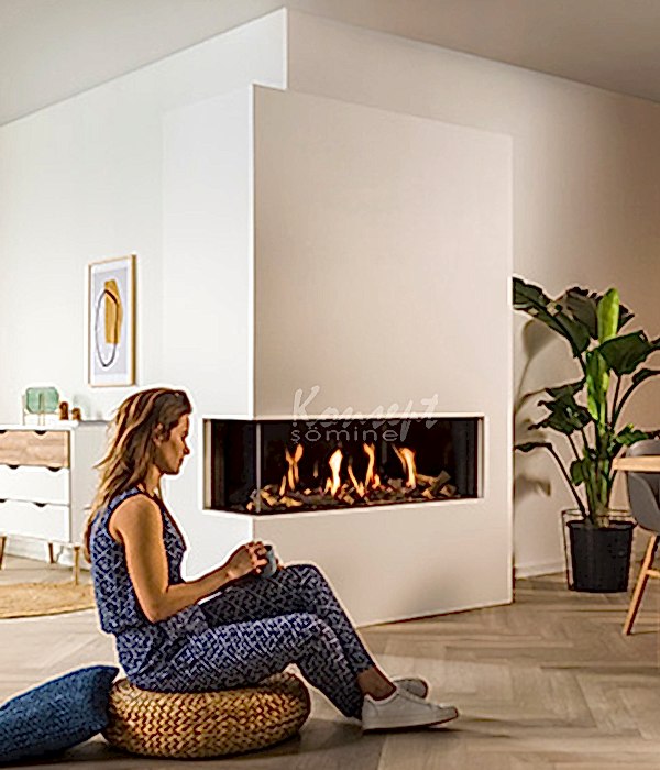 Doğalgazlı L Tipi şömine 06